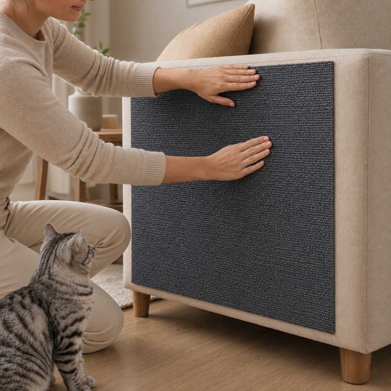Self-Adhesive Sofa Protector & Scratch Mat for Cats