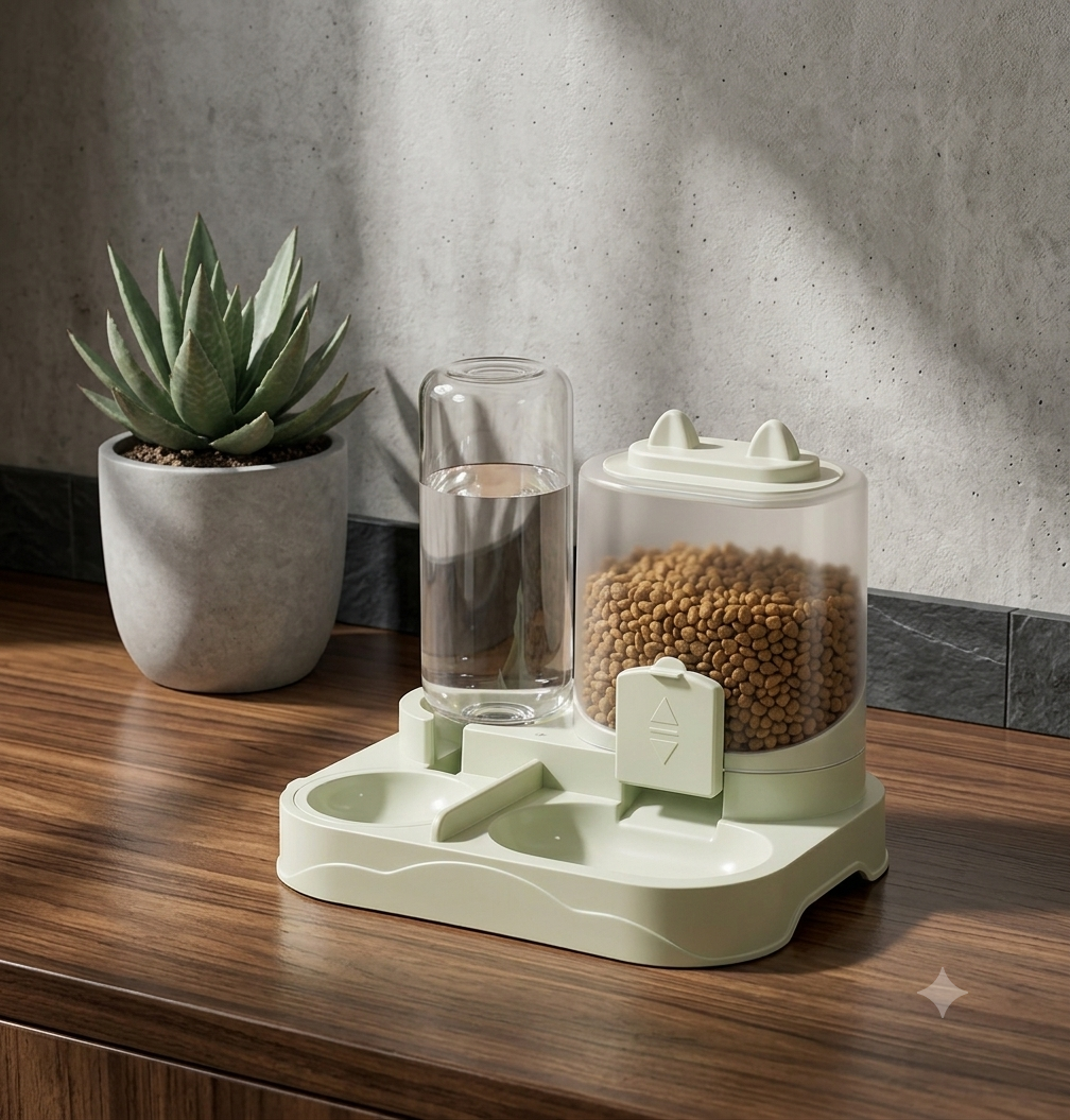 2-in-1 Large Pet Feeder & Water Dispenser