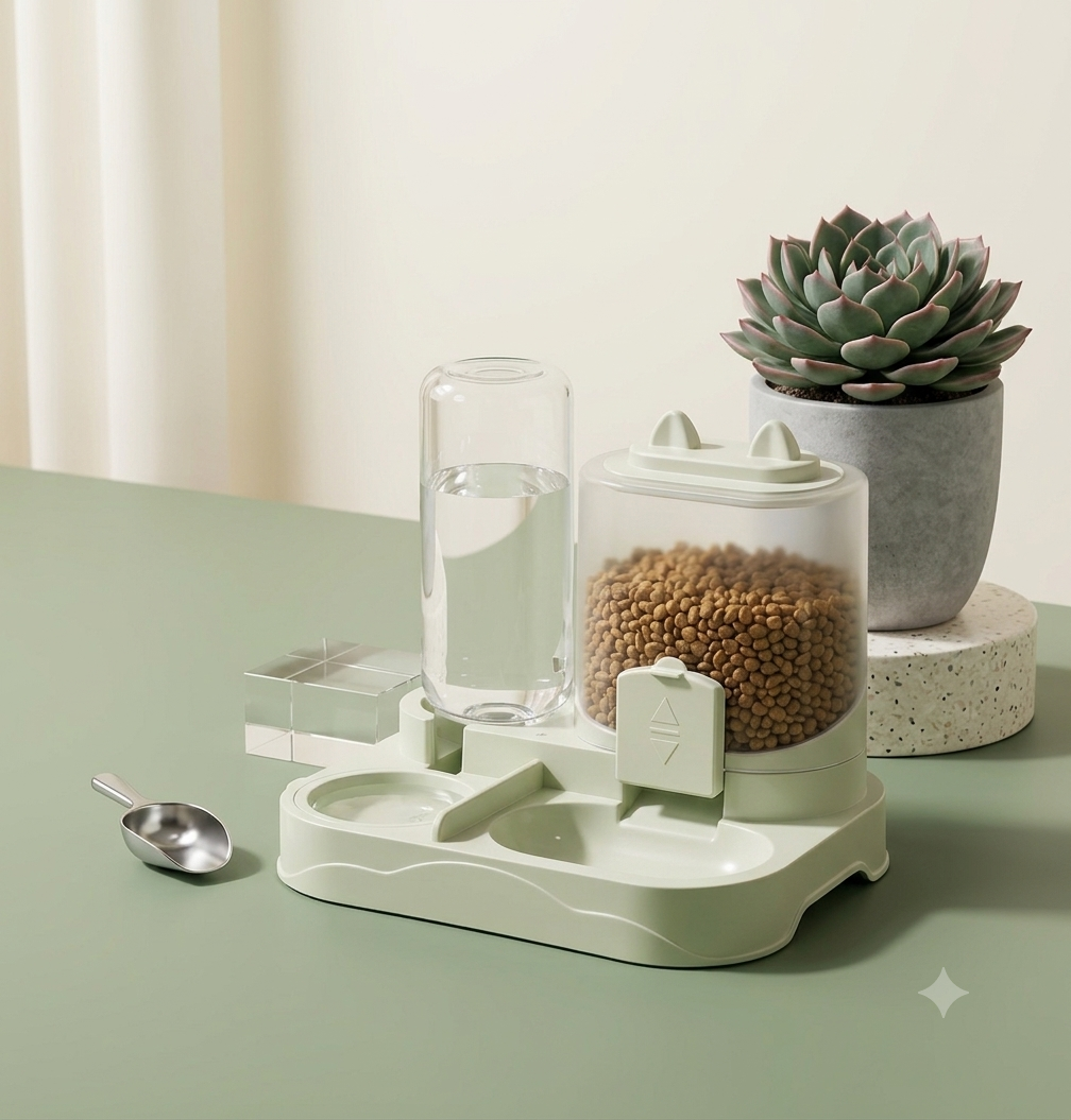 2-in-1 Large Pet Feeder & Water Dispenser