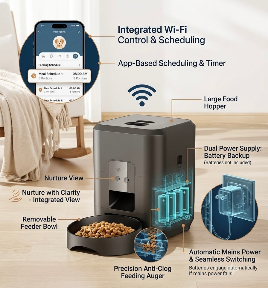 AuraSmart Automatic Pet Food Dispenser