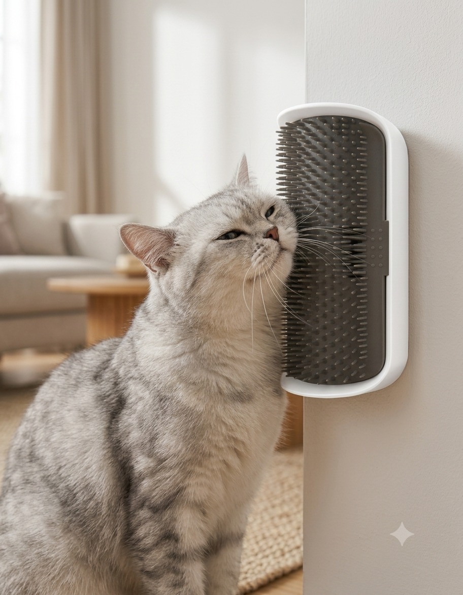 Corner Self-Groomer Massage Brush for Cats