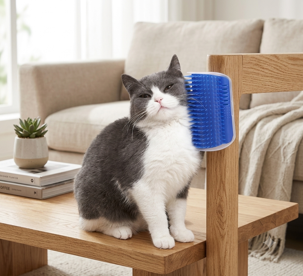 Corner Self-Groomer Massage Brush for Cats