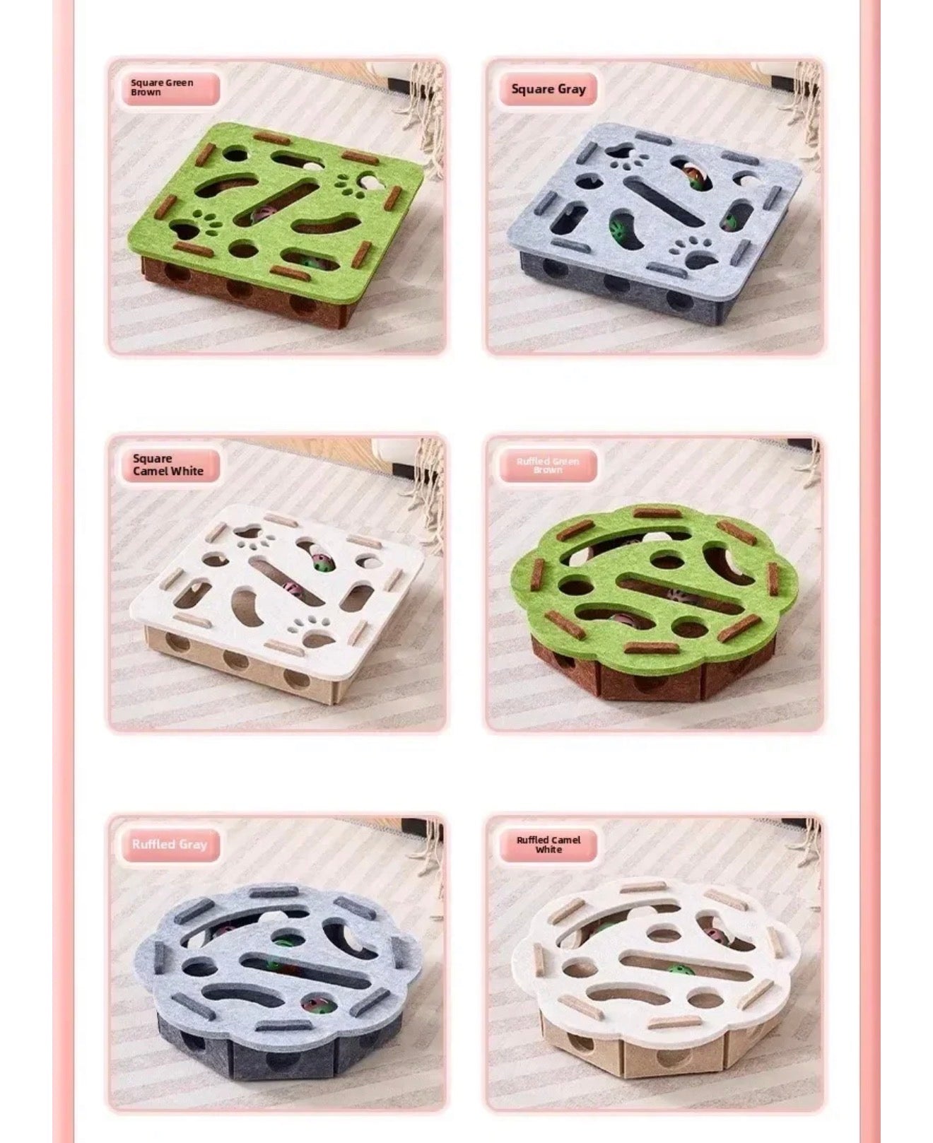 Interactive Cat Play Board with Puzzle Holes