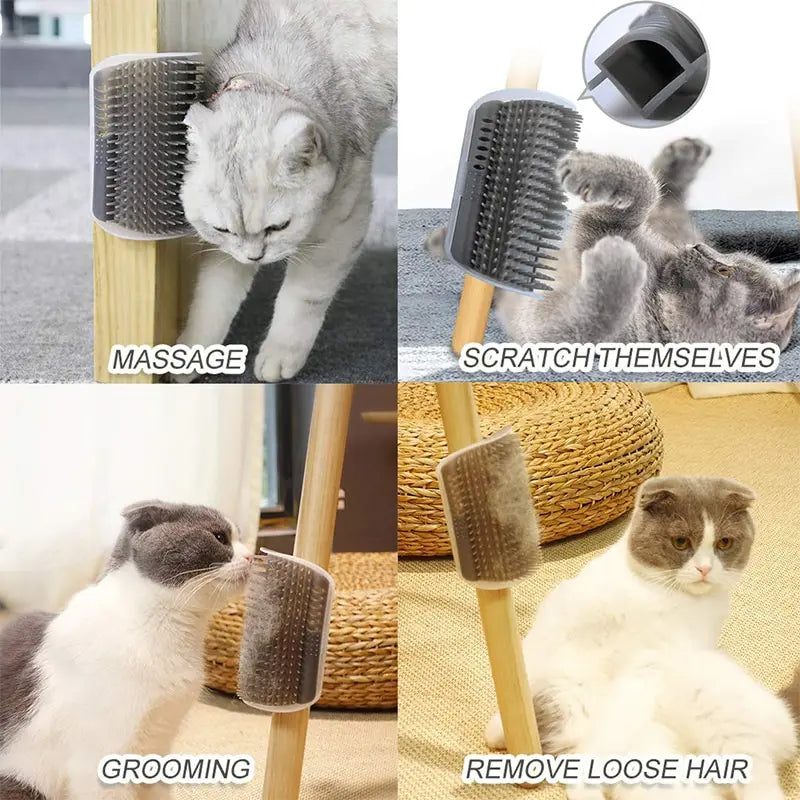 Corner Self-Groomer Massage Brush for Cats