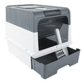 Cat Litter Box Hooded Box Odor-Resistant Fully Enclosed Cat Toilet with Litter Scoop for Home Pets Supplies