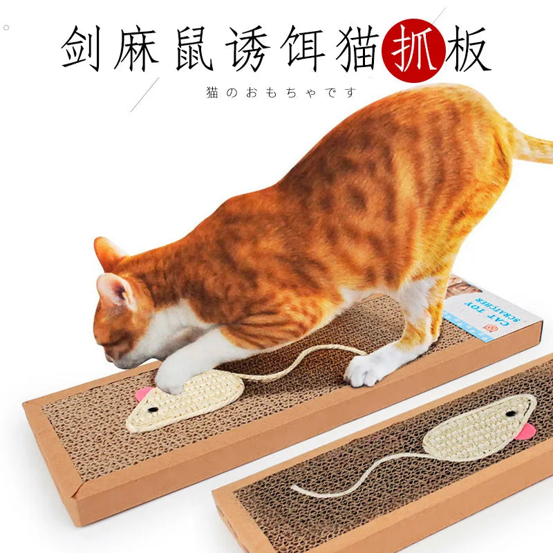 Interactive Cat Play Board with Puzzle Holes