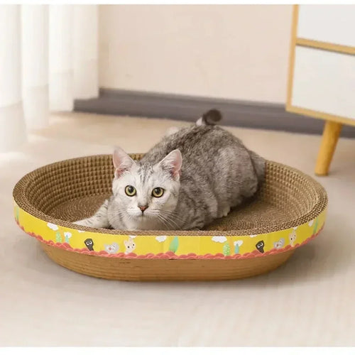 2 in 1 Scratching Sleeping Bed with Mouse toy