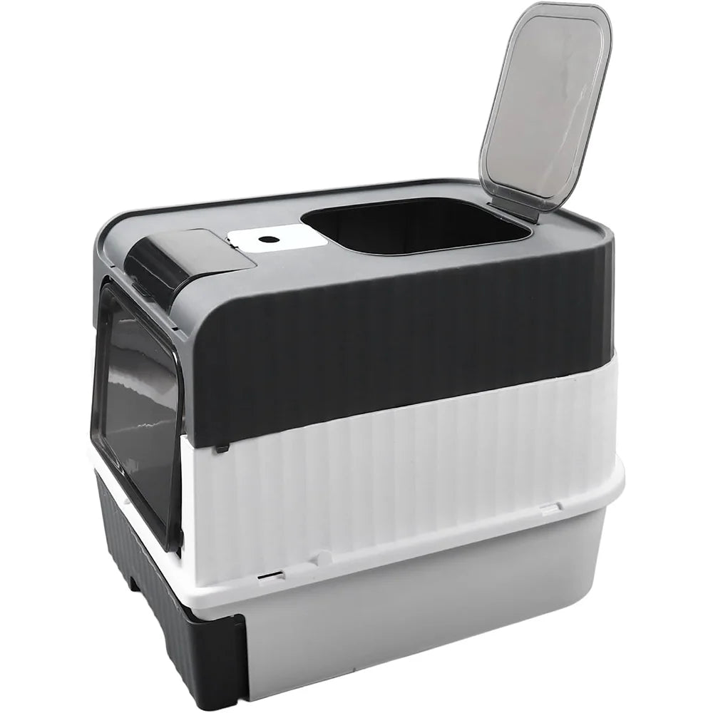 Cat Litter Box Hooded Box Odor-Resistant Fully Enclosed Cat Toilet with Litter Scoop for Home Pets Supplies