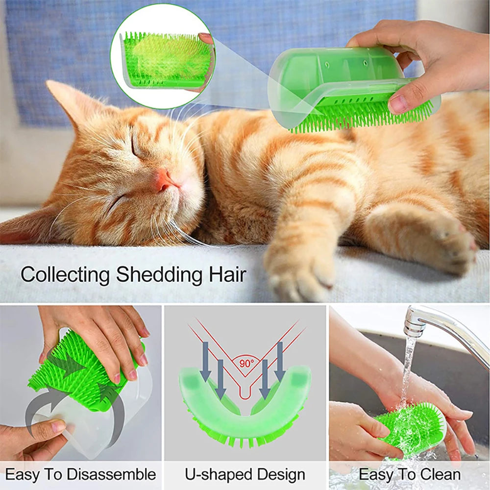 Corner Self-Groomer Massage Brush for Cats